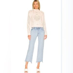 We The Free “Maggie” mid rise medium wash 5 pocket button fly denim jean 25